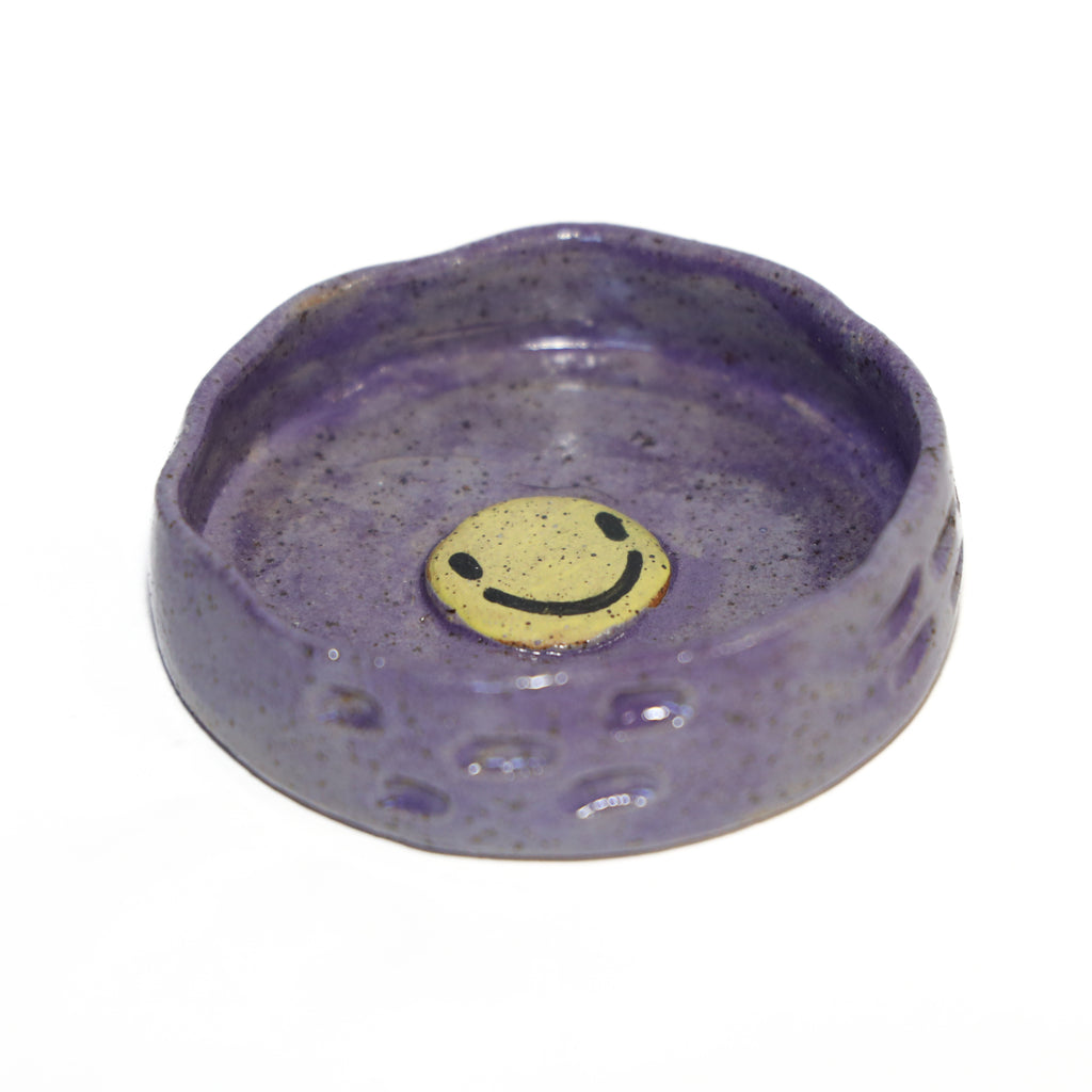 purple smiley ring dish