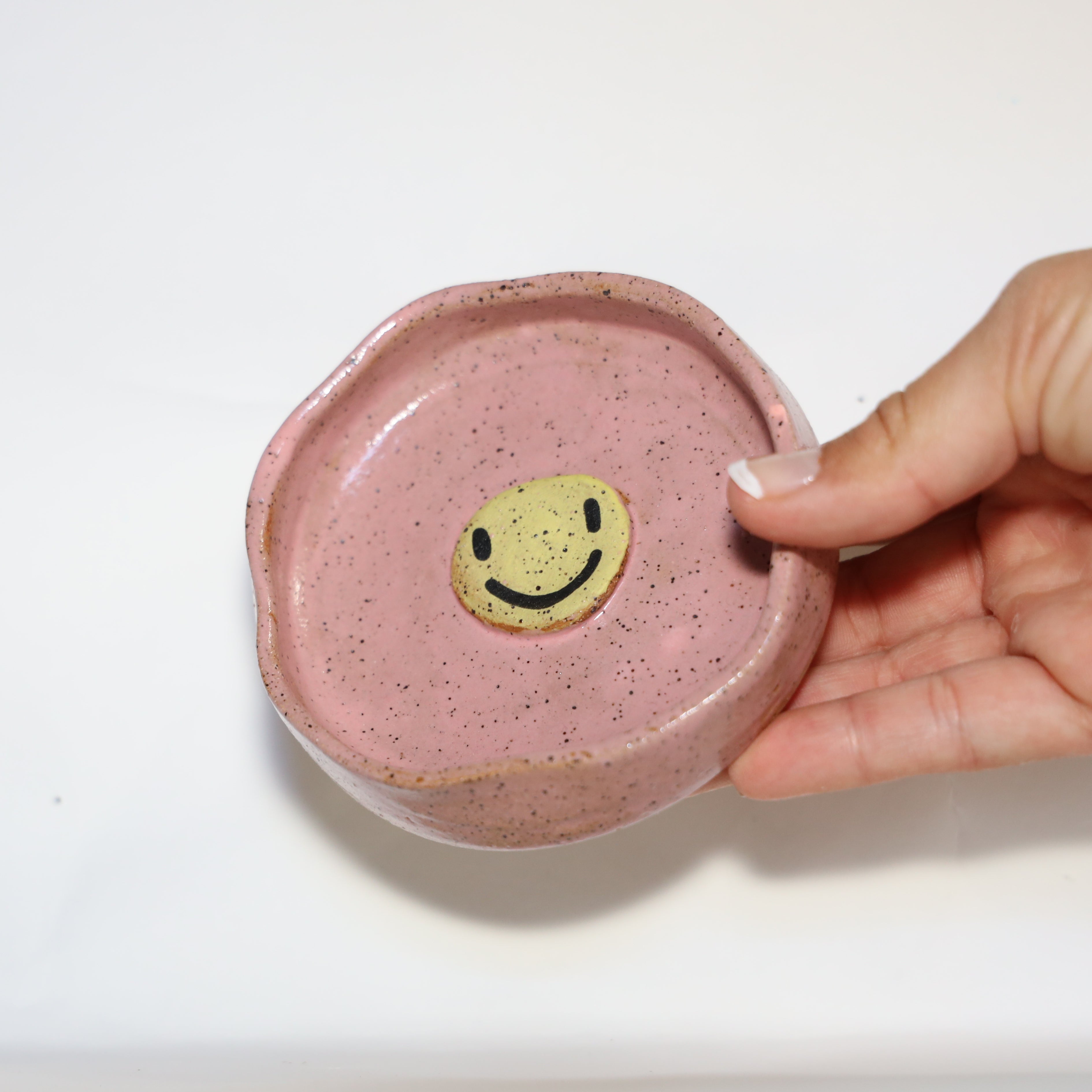 Pink Smiley ring dish