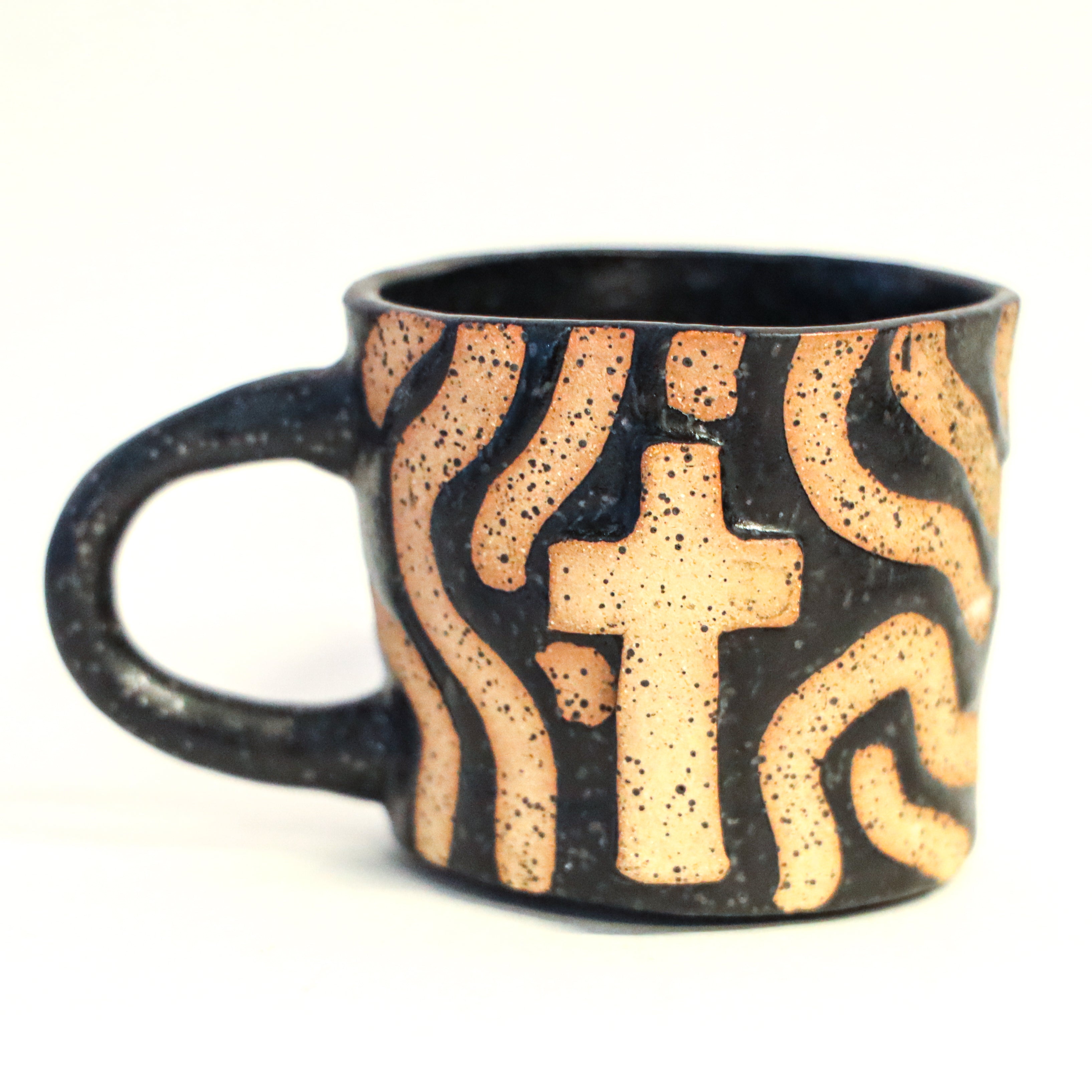 Black Swirl cross mug