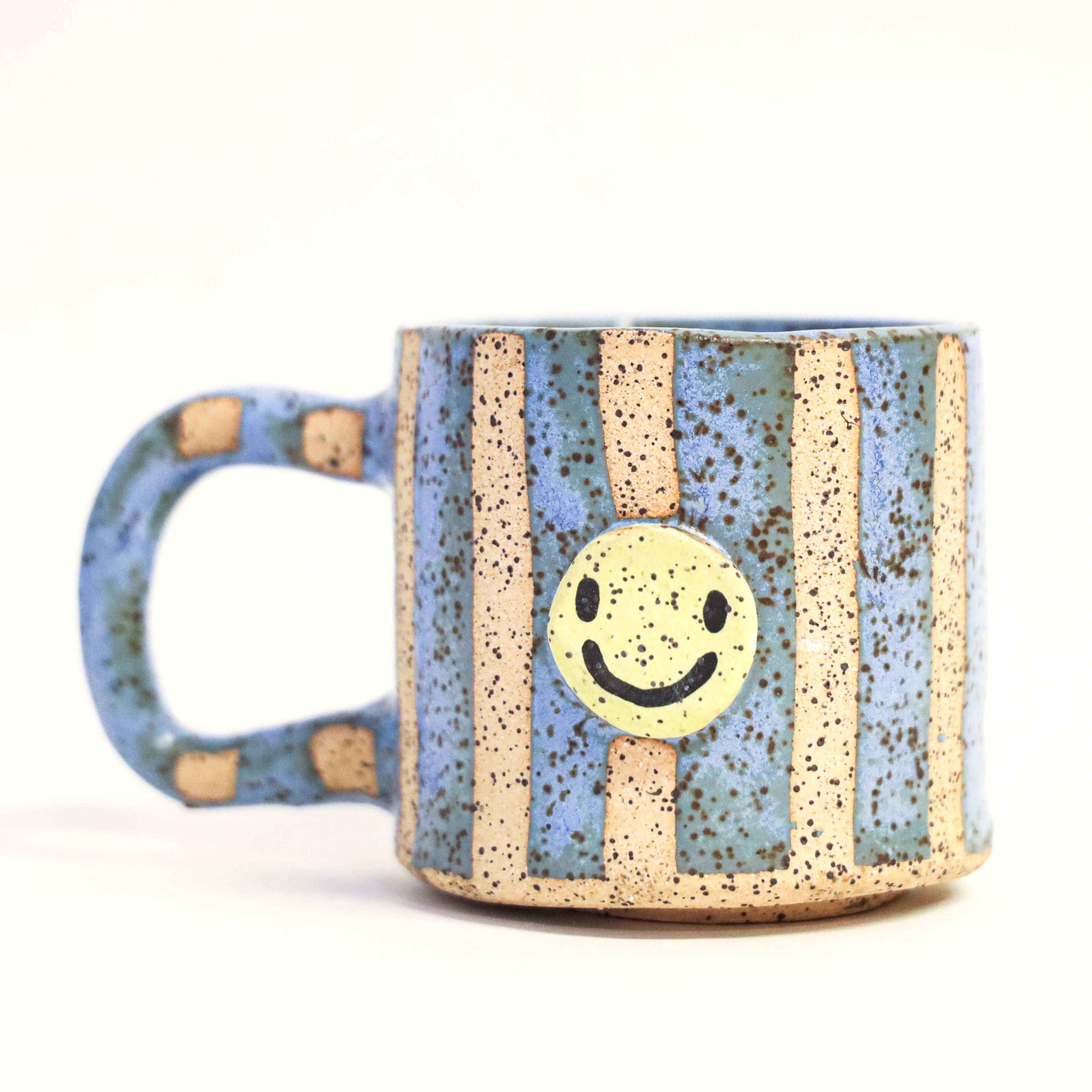 Blue Smiley Speckle Mug