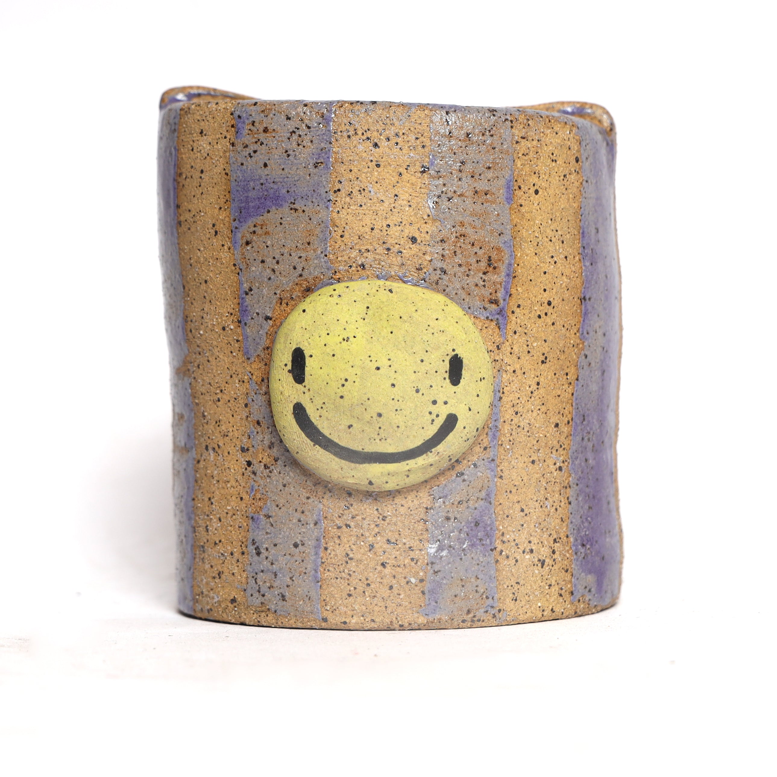 PATCHY PURPLE SMILEY TRAVEL CUP
